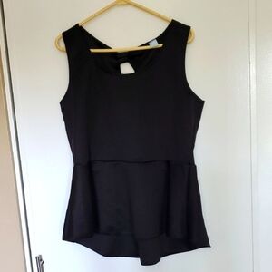 Chic Black Sleeveless Peplum Top